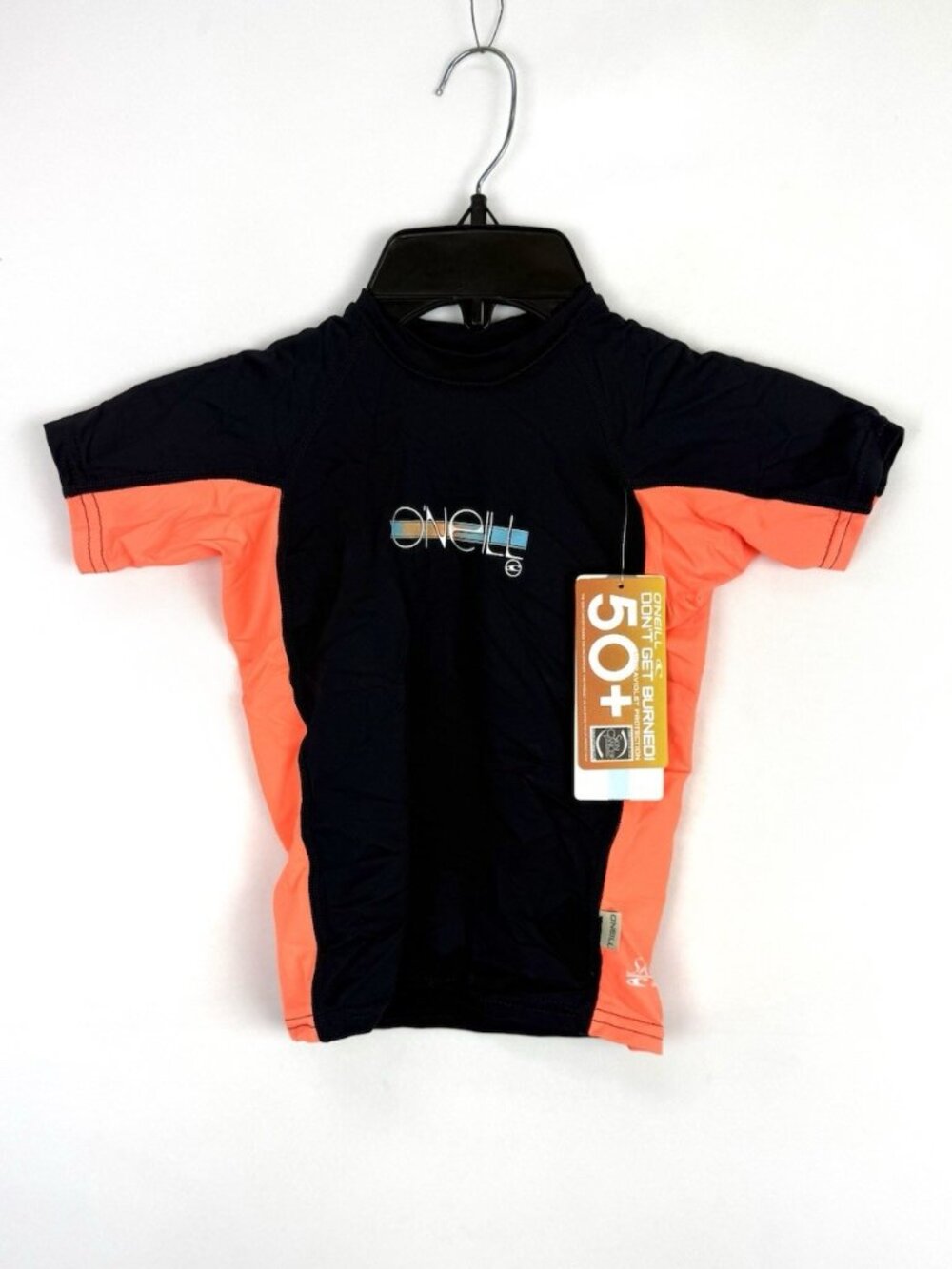 O’Neill Boy’s Black/Orange Rashguard Size 8